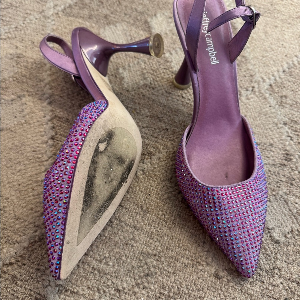 Purple Rhinestone Women's Heels - Picture 3 of 4